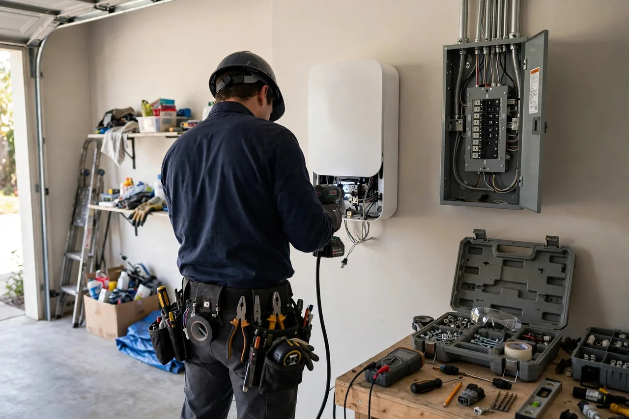 Level 2 charging station installed in a Appleton home