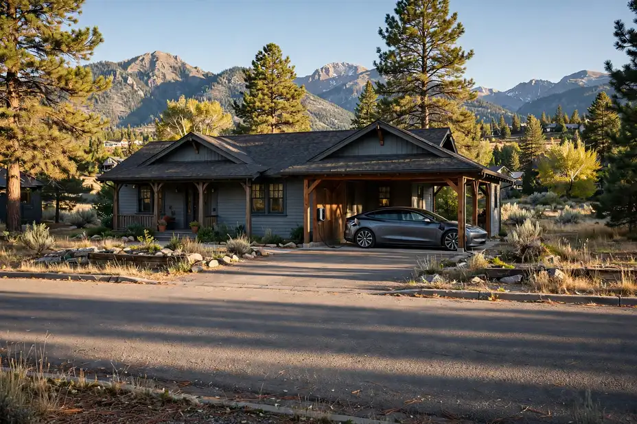 Home EV charger installed in a Bozeman garage