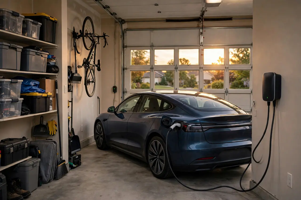 Electric vehicle charging overnight in Dalton, GA