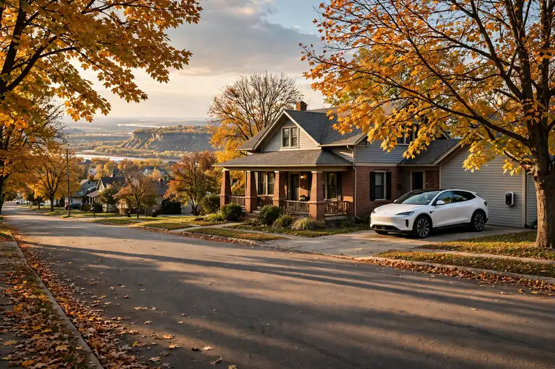 Home EV charger installed in a Davenport garage