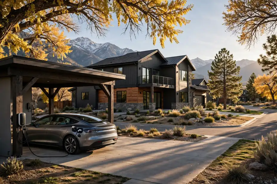 Home EV charger installed in a Idaho Falls garage
