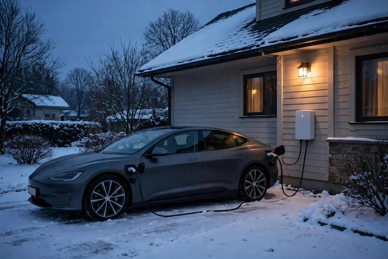 Electric vehicle charging overnight in Jackson, MS
