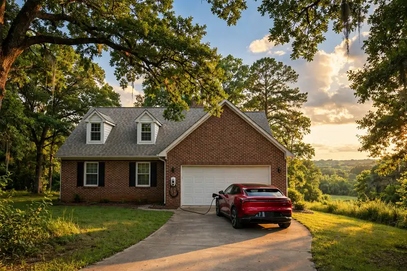 Home EV charger installed in a Jonesboro garage