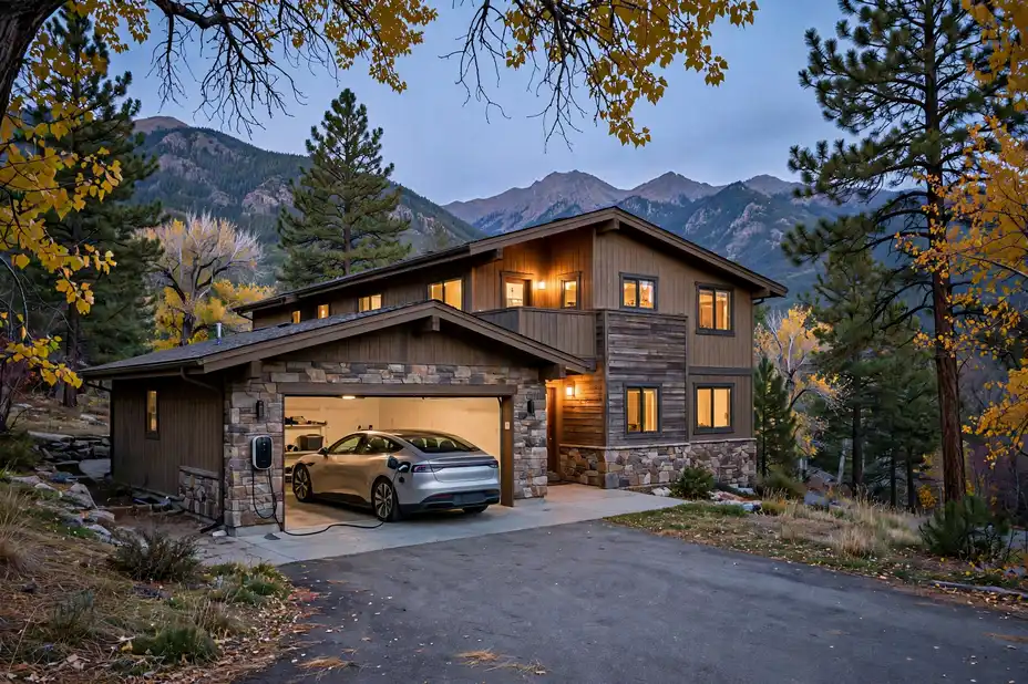 Home EV charger installed in a Missoula garage