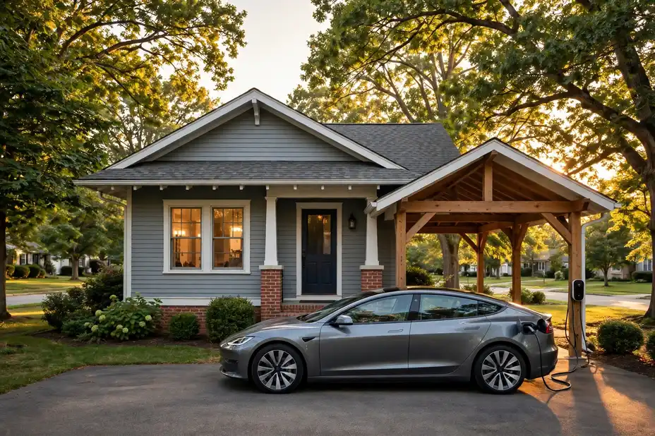 Home EV charger installed in a Salisbury garage