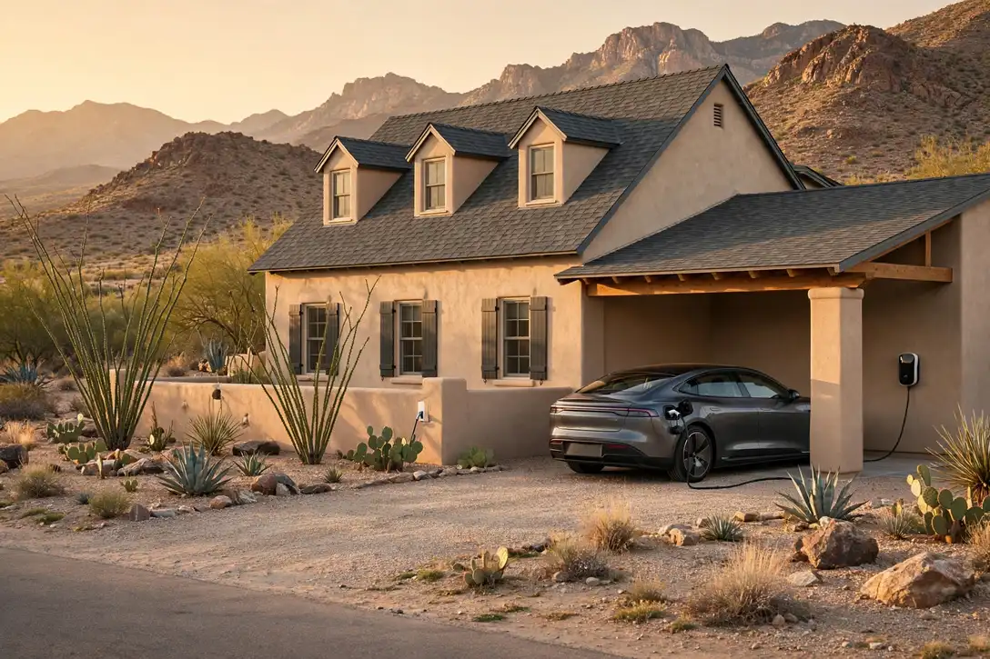 Home EV charger installed in a Santa Fe garage