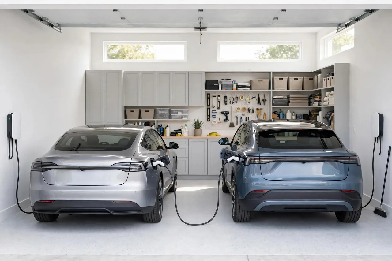 Level 2 charging station installed in a Springfield home