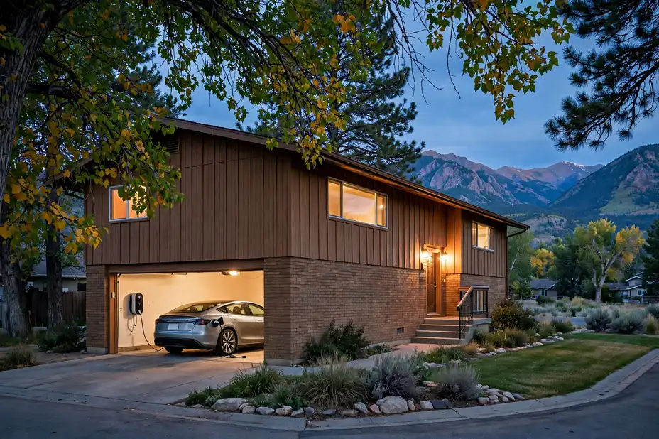 Home EV charger installed in a Twin Falls garage